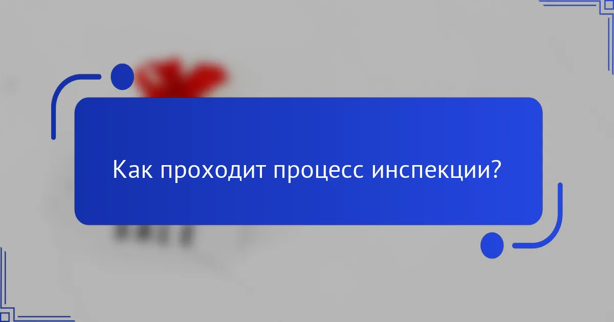 Как проходит процесс инспекции?