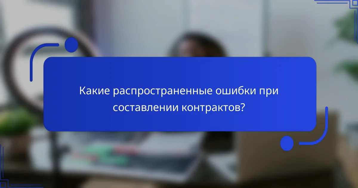Какие распространенные ошибки при составлении контрактов?