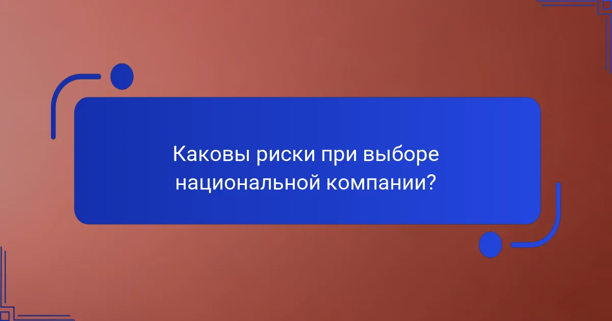 Каковы риски при выборе национальной компании?
